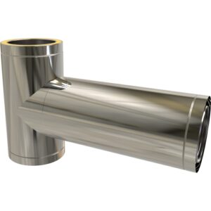 Long 90&deg; Tee (450mm) &ndash; &Oslash; 150 (6inch) /  Twin Wall Silver
