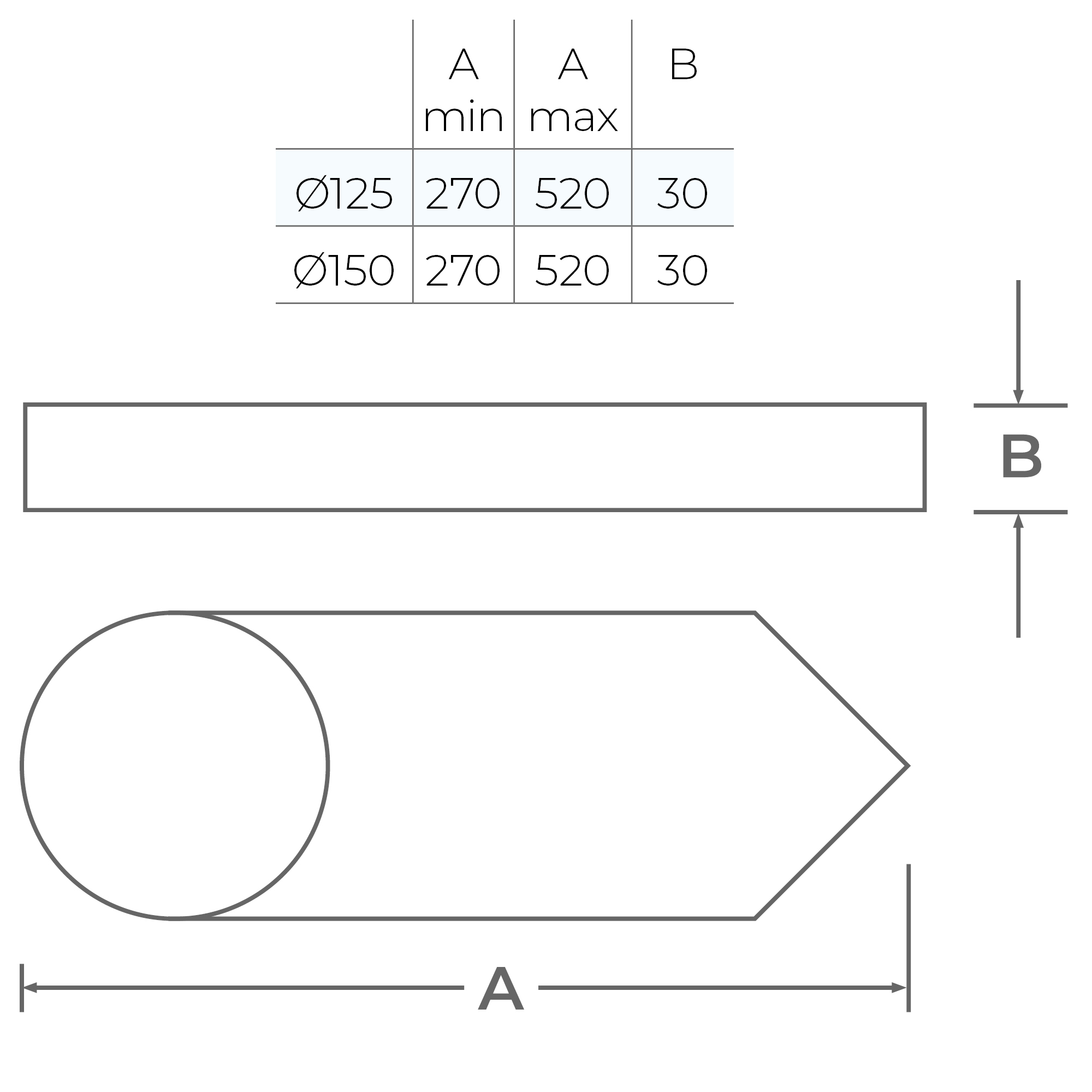 Wall Support Corner 270-520mm Ø 125 - Adjustable Bracket for Corner Install - Image 3