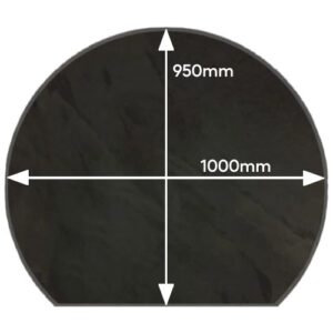Slate _ Graphite Hearth Circle with Slice &ndash; 25mm x 1000mm x 950mm Stone