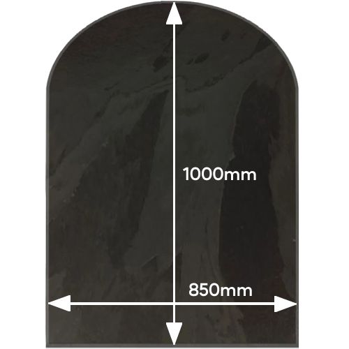 Slate _ Graphite Hearth Semi-Circle - 25mm x 1000mm x 850mm Stone