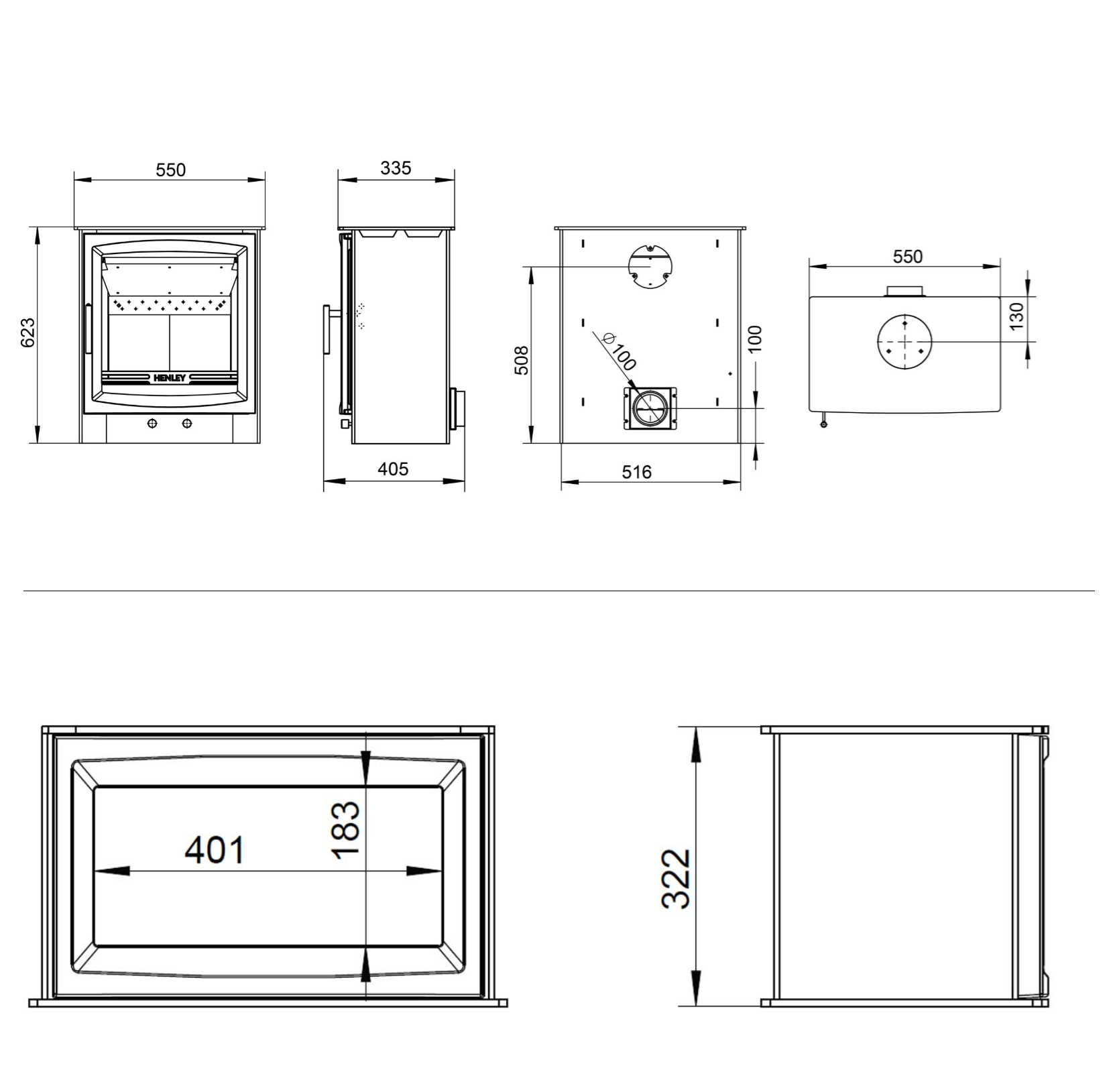 Burnbright Multi Fuel with LogBox Stove - Freestanding Wood Burning 6,7 kW - Image 4