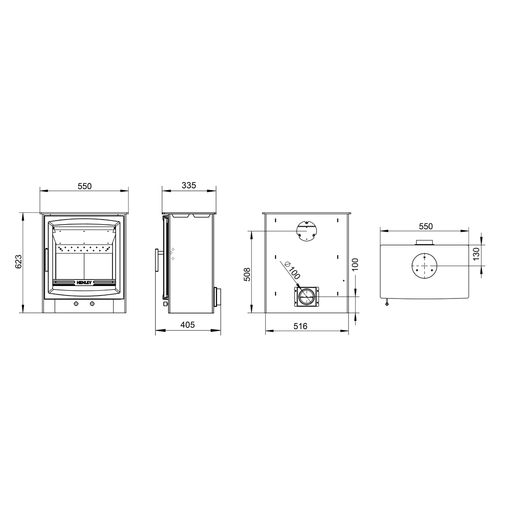 Burnbright Multi Fuel Stove - Freestanding Wood-Burning 6,7kW - Image 4