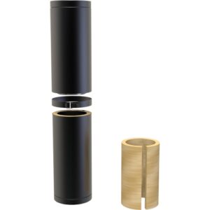 Adjustable Pipe 350-500mm- &Oslash; 150 / 6inch / Twin Wall Black Matt