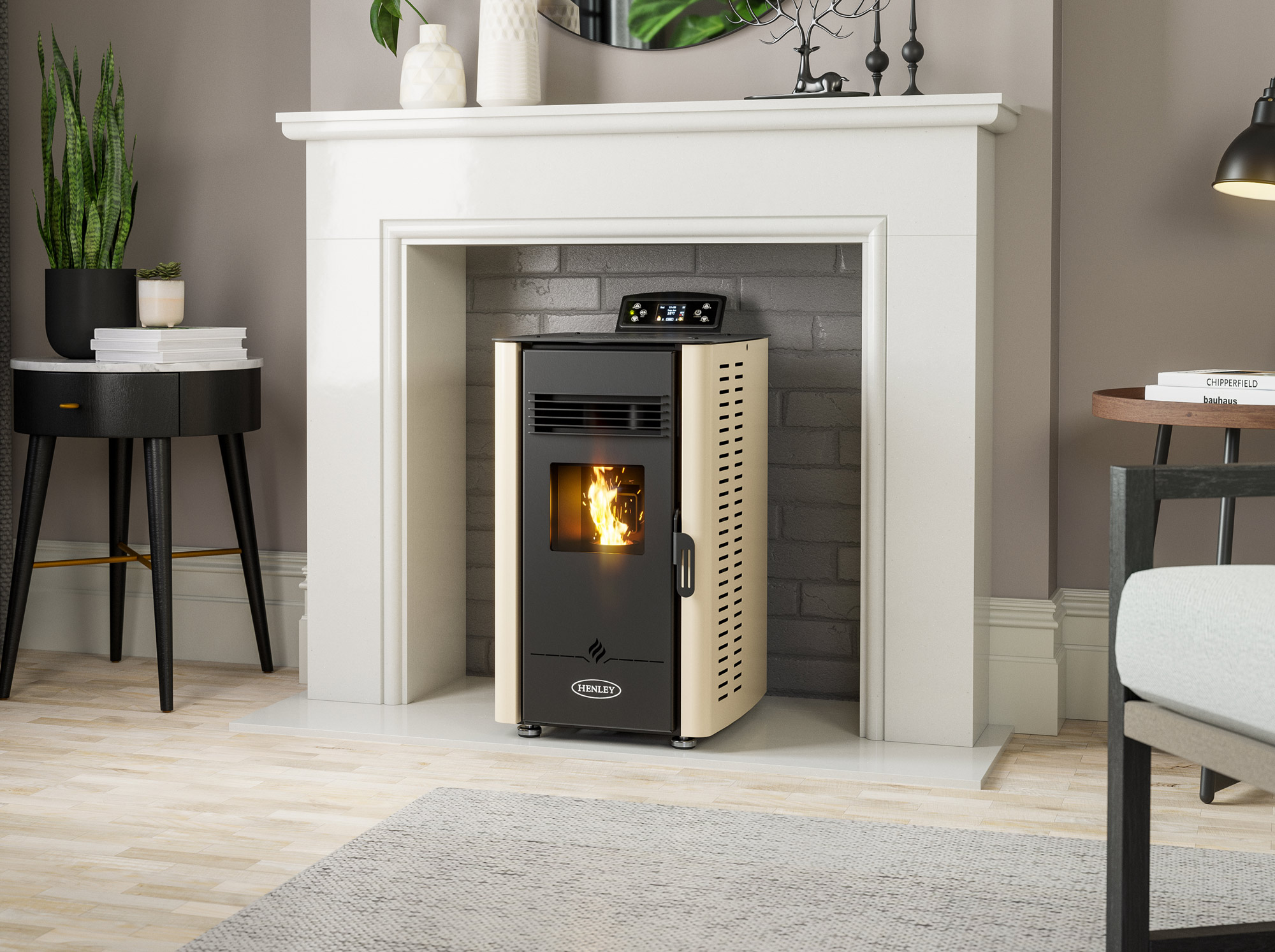 Elm Eco 4 Pellet Stove 4kW BEIGE - Henley - Image 2
