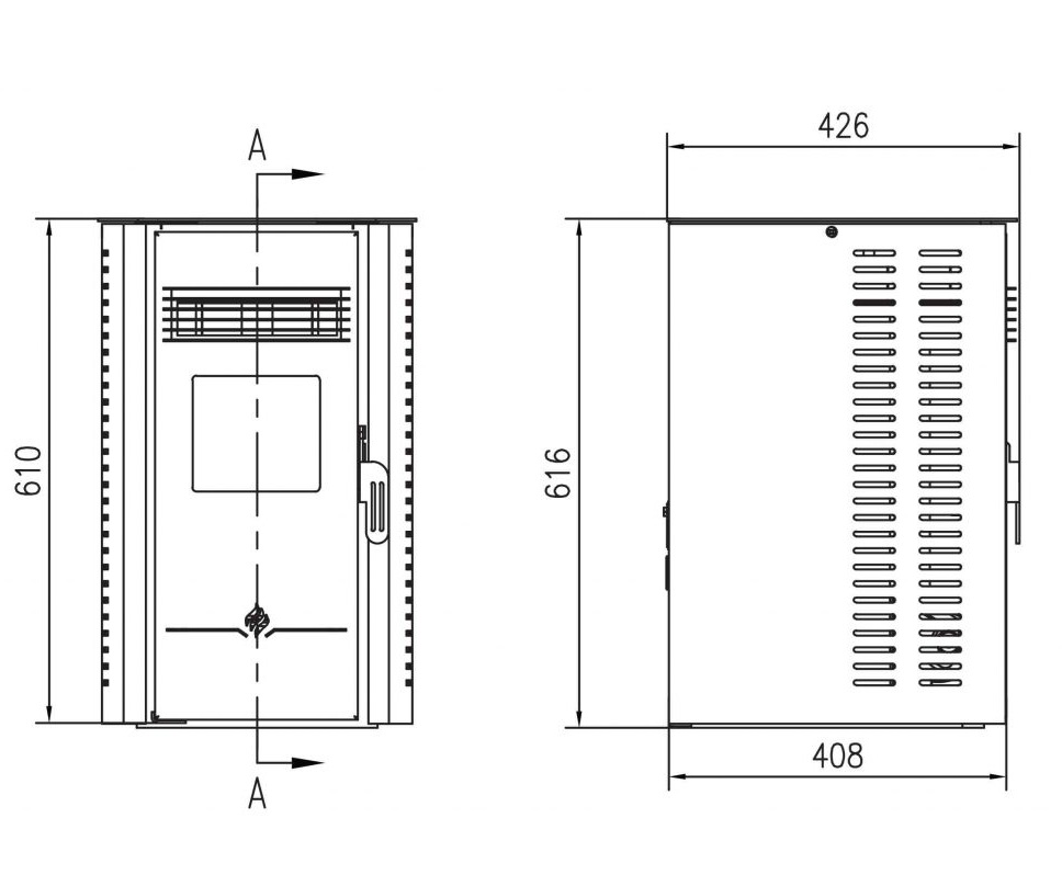 Elm Eco 4 Pellet Stove 4kW BLACK - Henley - Image 3