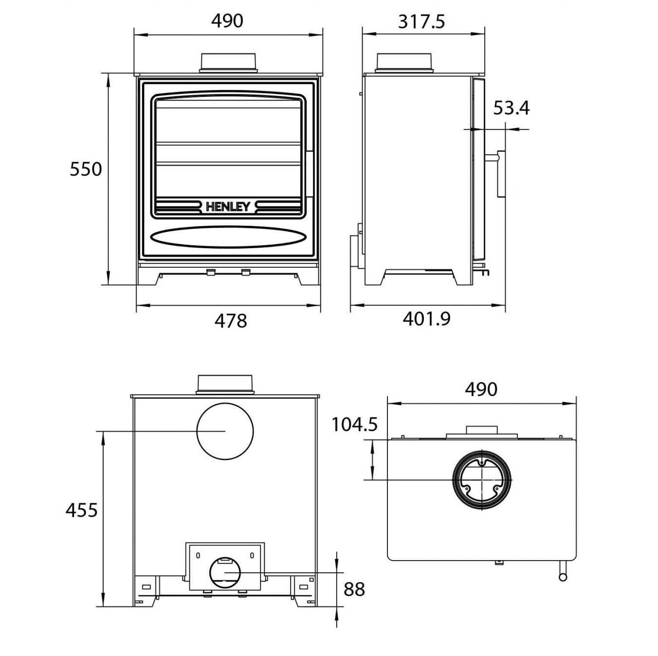 Ascot Multi Fuel (Eco)- Freestanding Stove 8kW - Image 3