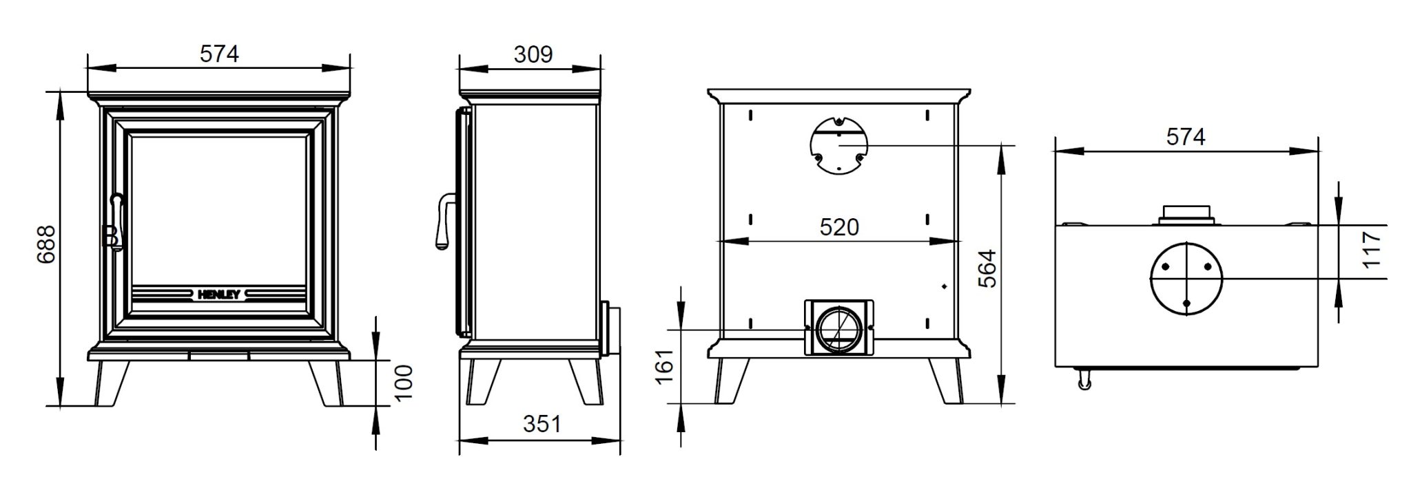 Elmwood Wood Burner- Freestanding Stove 5kW - Image 3