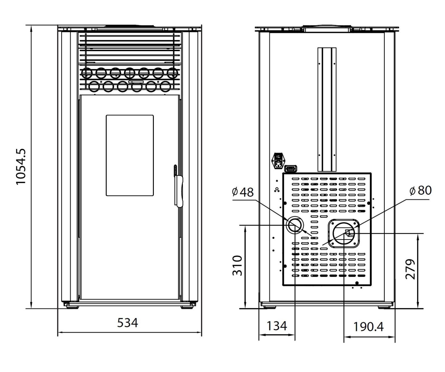 Elm Eco 12 Pellet Stove 12kW RED - Henley - Image 3