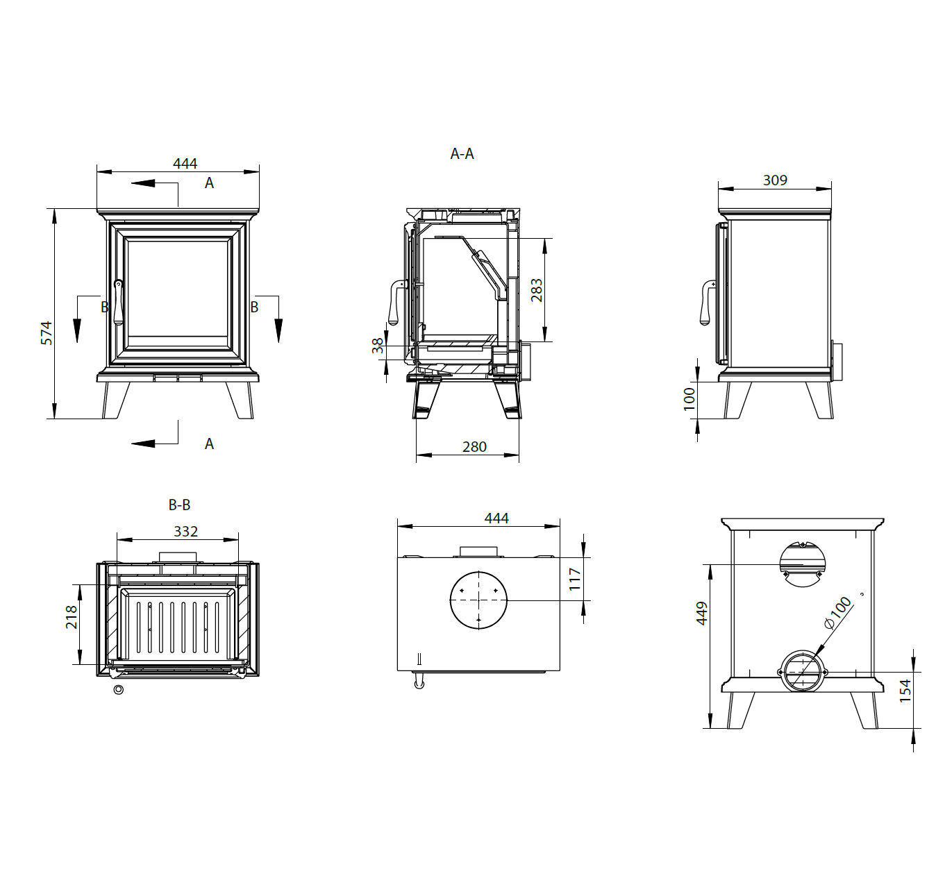 Elmwood Stove Multifuel- Freestanding Stove 4.9kW - Image 3