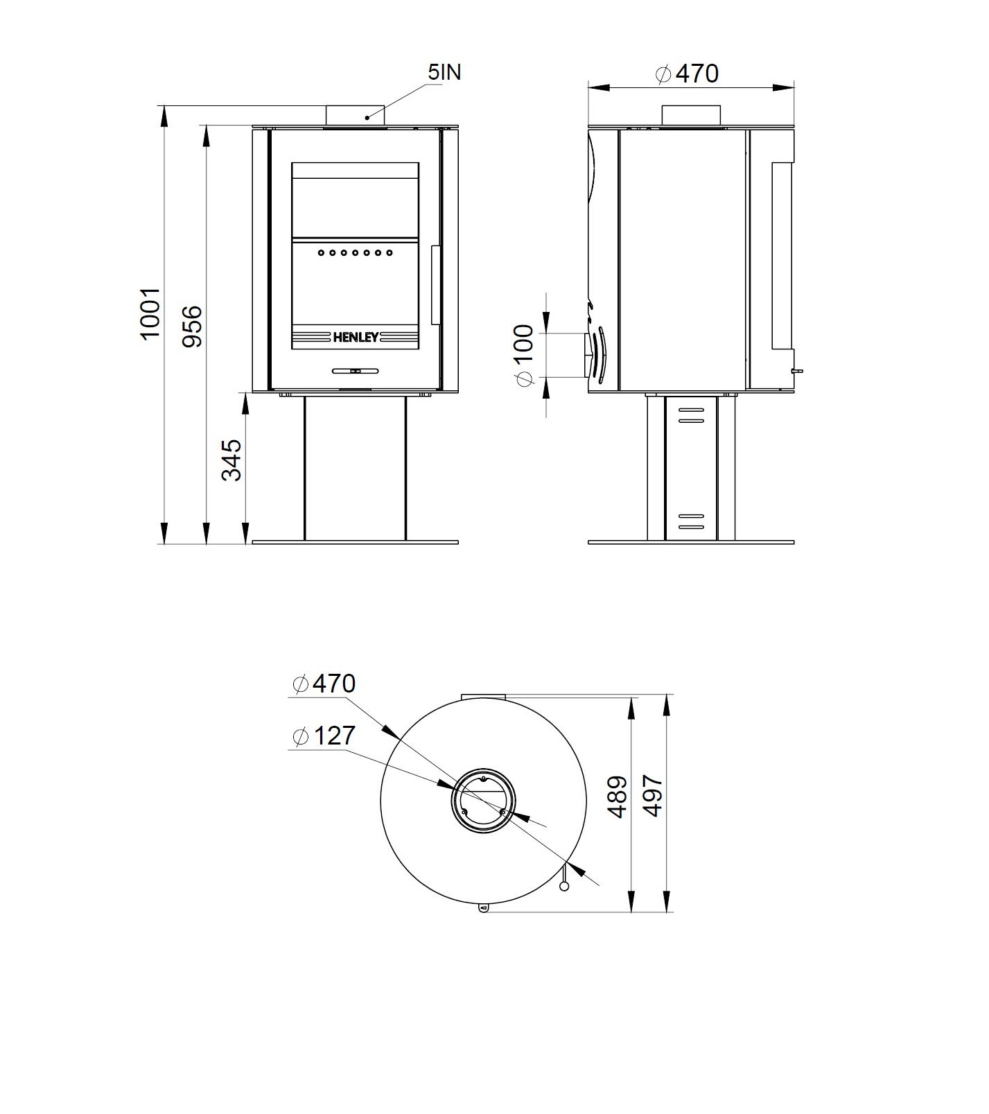 Geneva Pedestal A+ 5kW Wood Burning Stove - Image 3