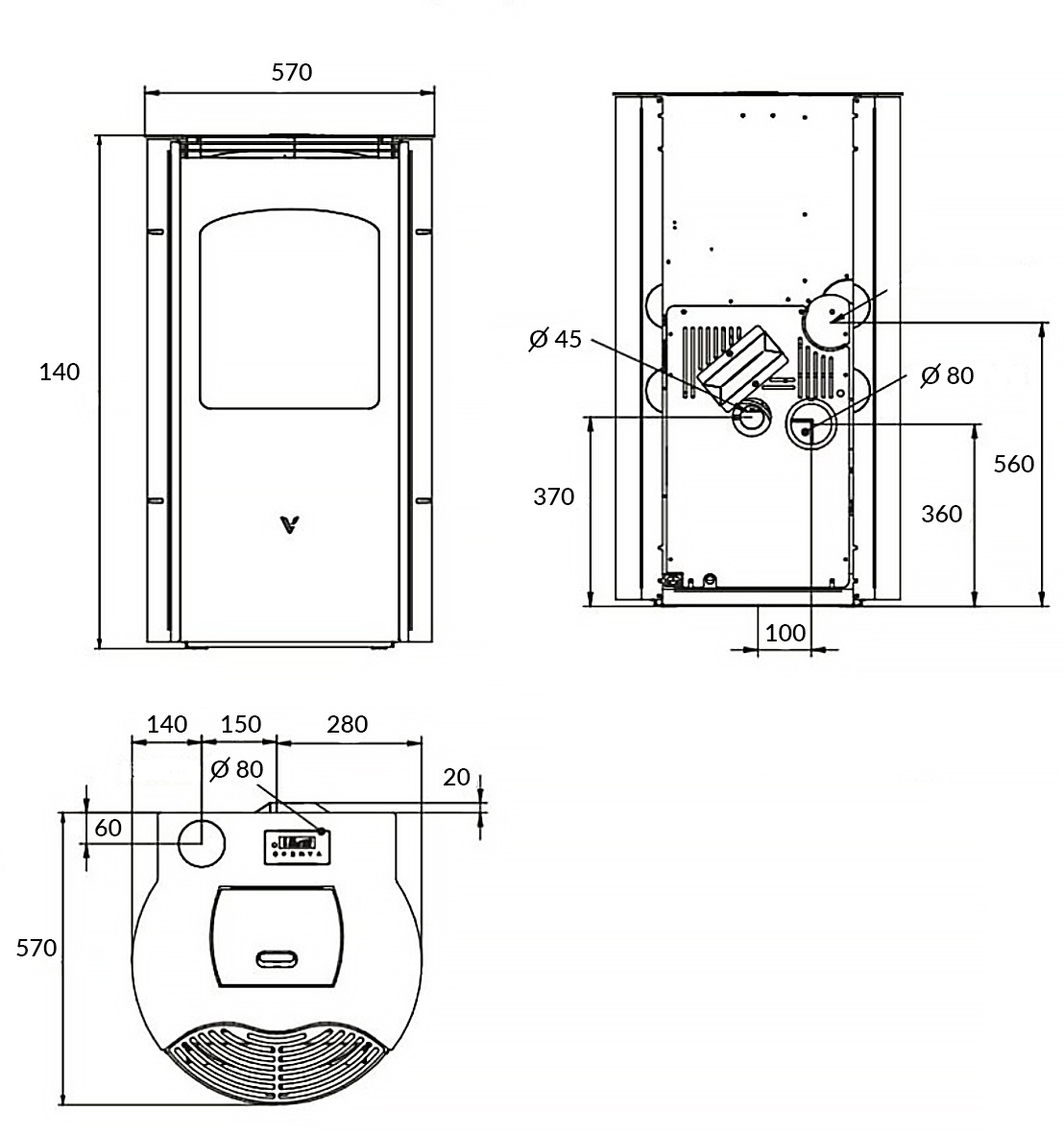 Oto Vivace 6kW Pellet Stove Smart Efficiency - Henley - Image 3