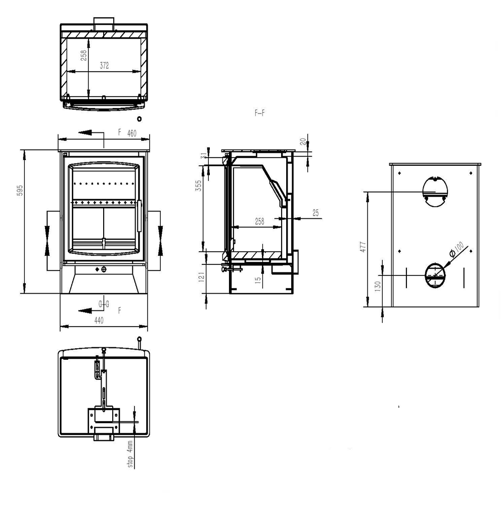 Hampton 5 XL Woodburning Stove 5 kW– DEFRA Approved - Image 5