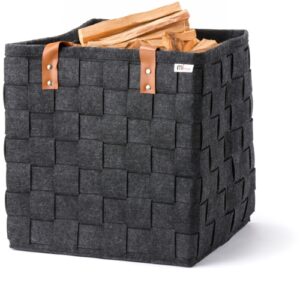 Storage Felt Basket &ndash; Woven Grey Felt Storage Basket 40 x 40 x 40cm