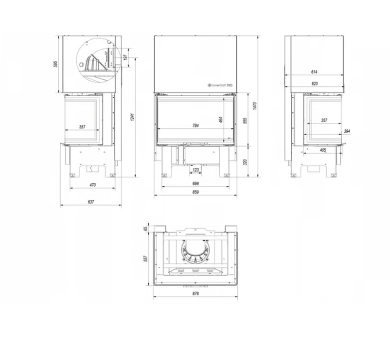 KRATKI NBC 800/400 Inset Wood Burner 10kW - Three-Sided Glass - Image 4