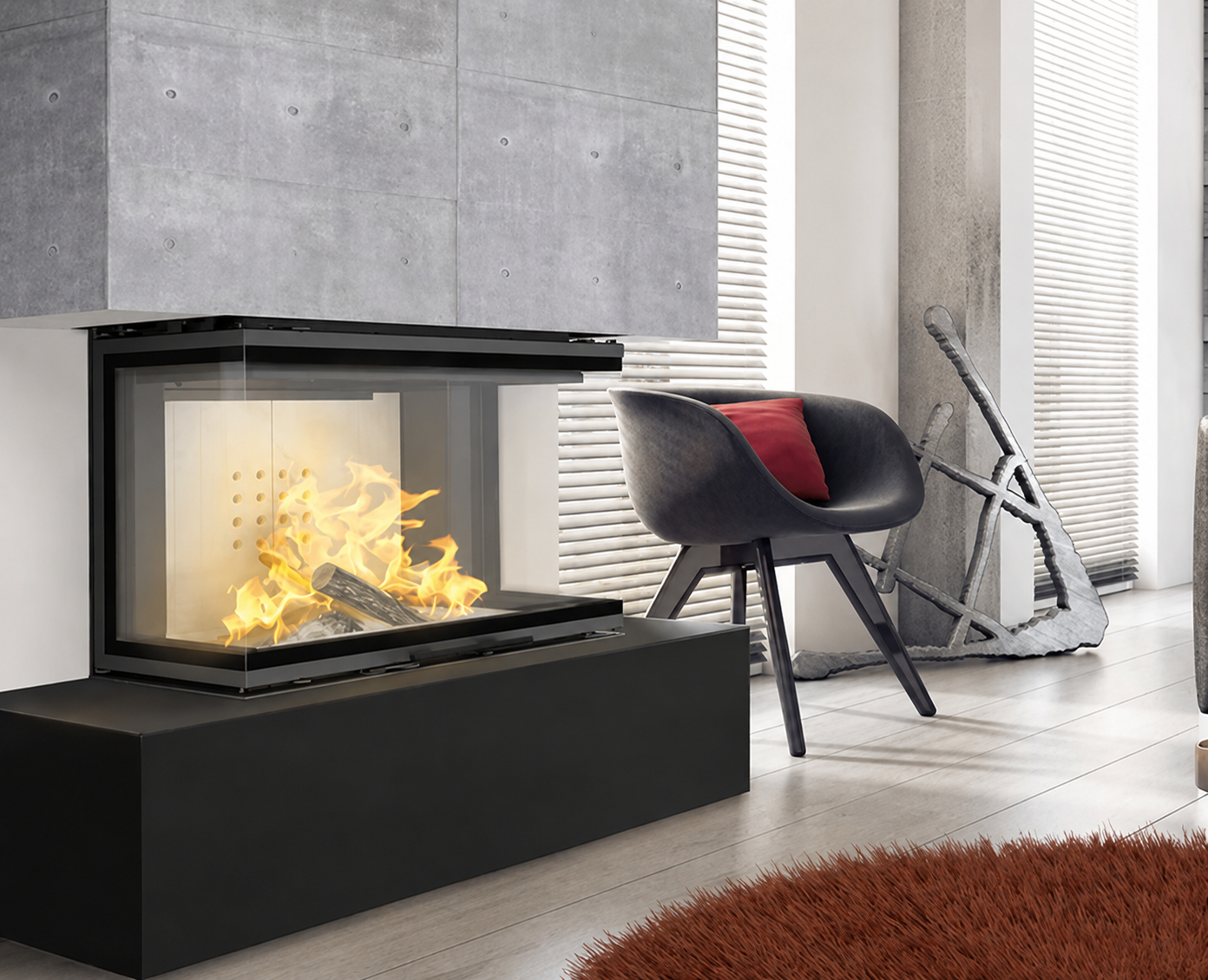 KRATKI NBC 800/400 Inset Wood Burner 10kW - Three-Sided Glass - Image 3