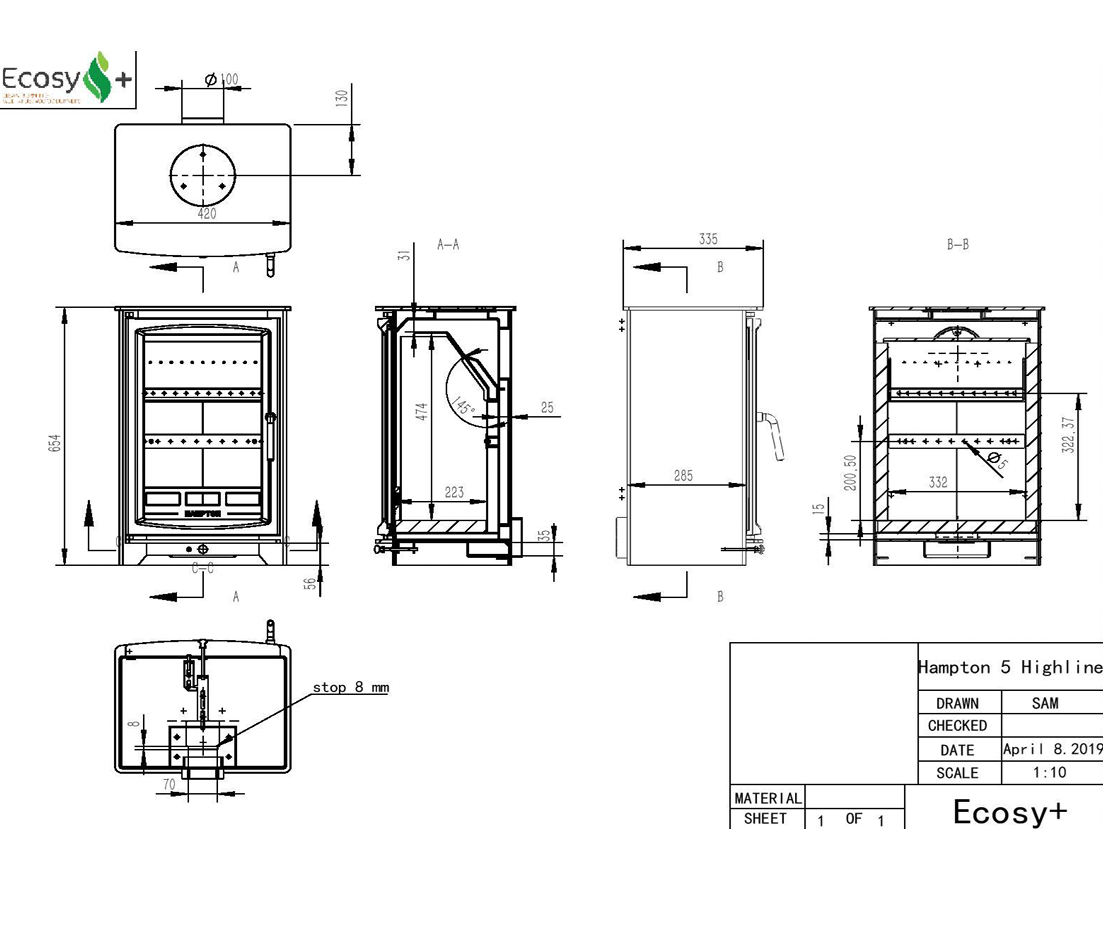 Hampton Highline 5kW Woodburning Stove – DEFRA Approved - Image 3
