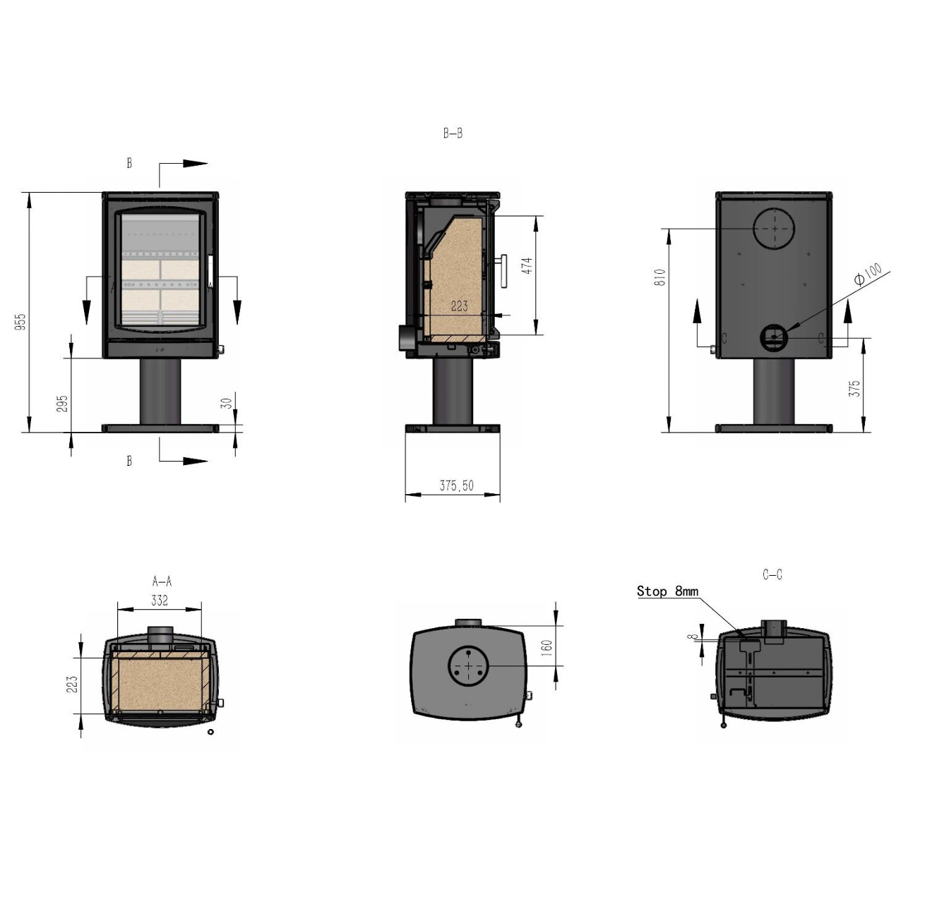 Hampton Vista 500 Pedestal 5kW Woodburning Stove – DEFRA - Image 5