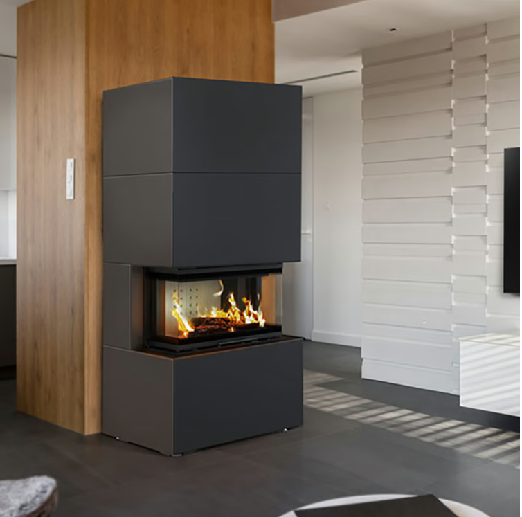KRATKI NBC HEB BLACK EASY BOX Wood Burner 7 kW – Three-Sided Glass - Image 3