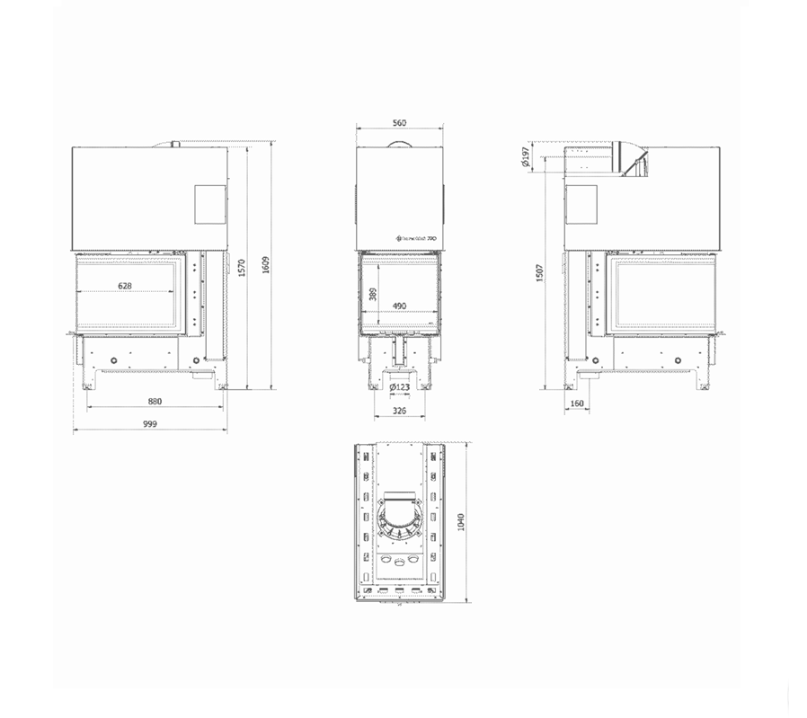 KRATKI REGNOR 500/700 Wood Burner Inset 8 kW – Three-Sided Glass - Image 4