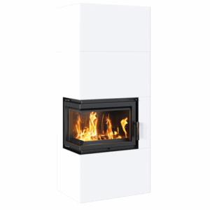 KRATKI SIMPLE EASY BOX BIANCO 8 kW Left &ndash; Three-Sided Glass