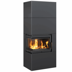 KRATKI SIMPLE EASY BOX BLACK 8 kW Left &ndash; Three-Sided Glass