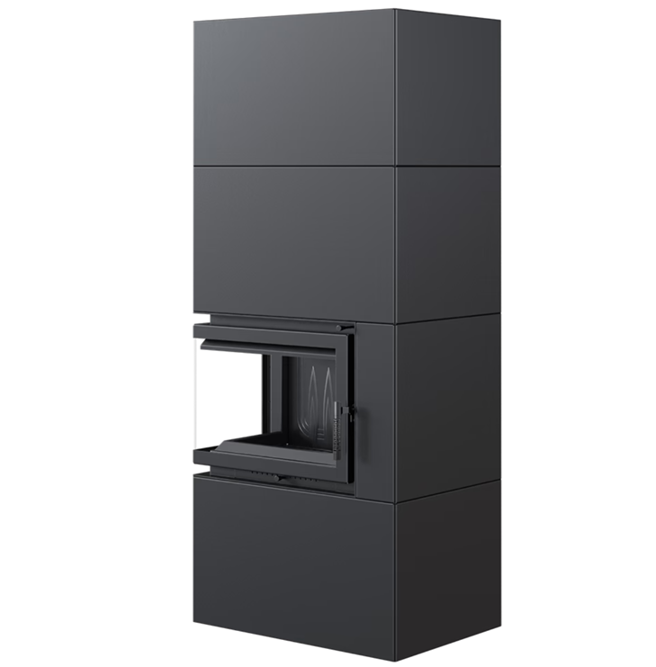 KRATKI SIMPLE EASY BOX BLACK 8 kW Left – Three-Sided Glass - Image 4