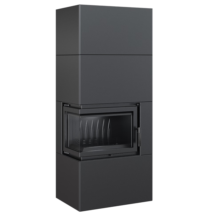KRATKI SIMPLE EASY BOX BLACK 8 kW Left – Three-Sided Glass - Image 5