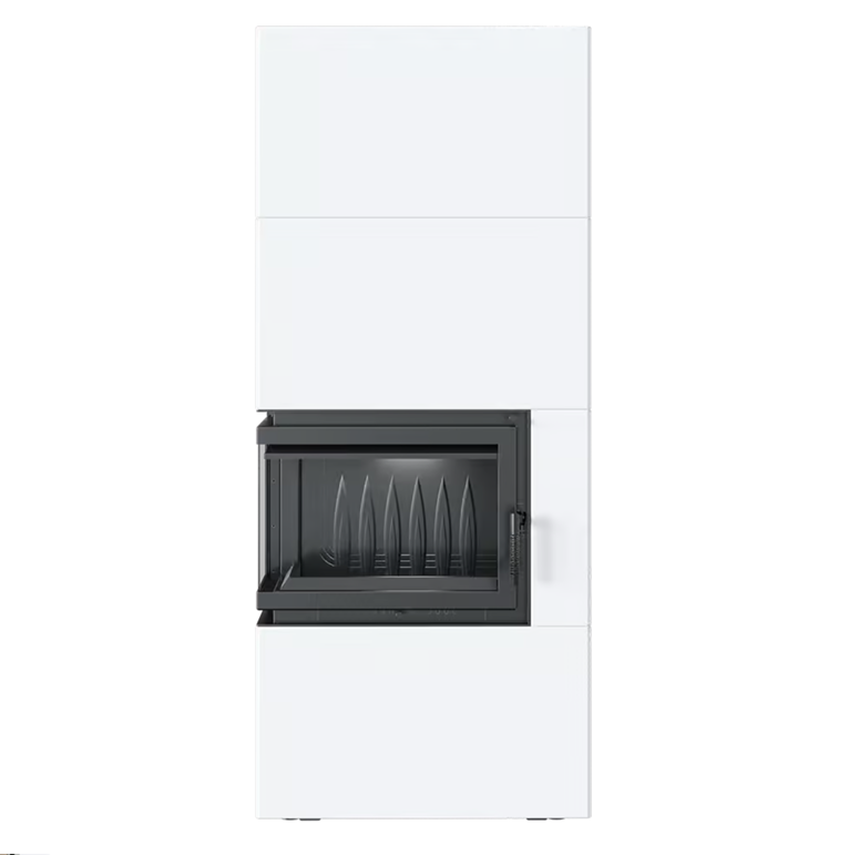 KRATKI SIMPLE EASY BOX BIANCO 8 kW Left – Three-Sided Glass - Image 5