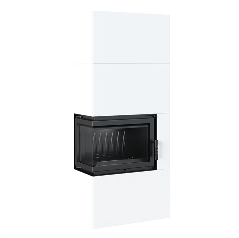 KRATKI SIMPLE EASY BOX BIANCO 8 kW Left – Three-Sided Glass - Image 6