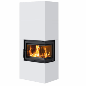 KRATKI SIMPLE EASY BOX BIANCO 8 kW Right &ndash; Three-Sided Glass
