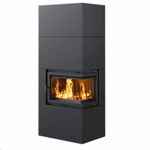 KRATKI SIMPLE EASY BOX BLACK 8 kW Right &ndash; Three-Sided Glass