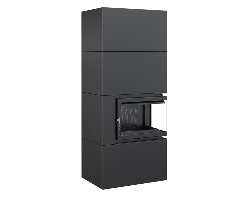 KRATKI SIMPLE EASY BOX BLACK 8 kW Right – Three-Sided Glass - Image 5