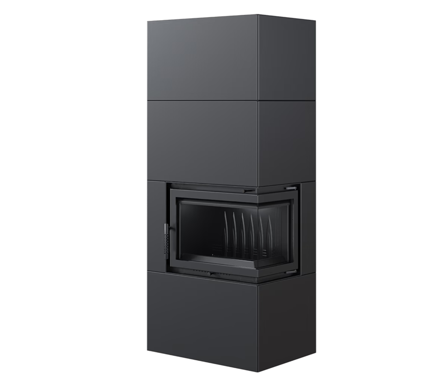 KRATKI SIMPLE EASY BOX BLACK 8 kW Right – Three-Sided Glass - Image 6