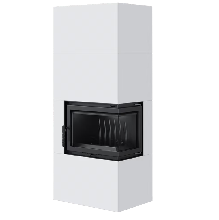 KRATKI SIMPLE EASY BOX BIANCO 8 kW Right – Three-Sided Glass - Image 5