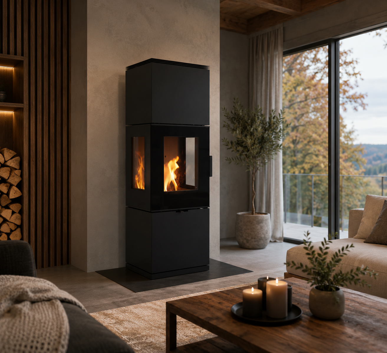 KRATKI INGA Wood Burning Stove 8 kW black thermotec - Image 3